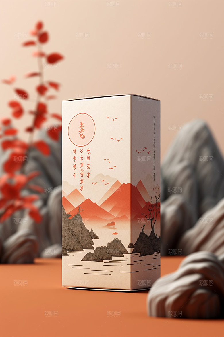 茶叶包装中国风中式模型