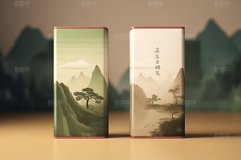 茶叶包装中国风立体模型