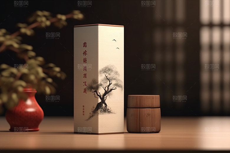 茶叶包装茶叶罐中式模型