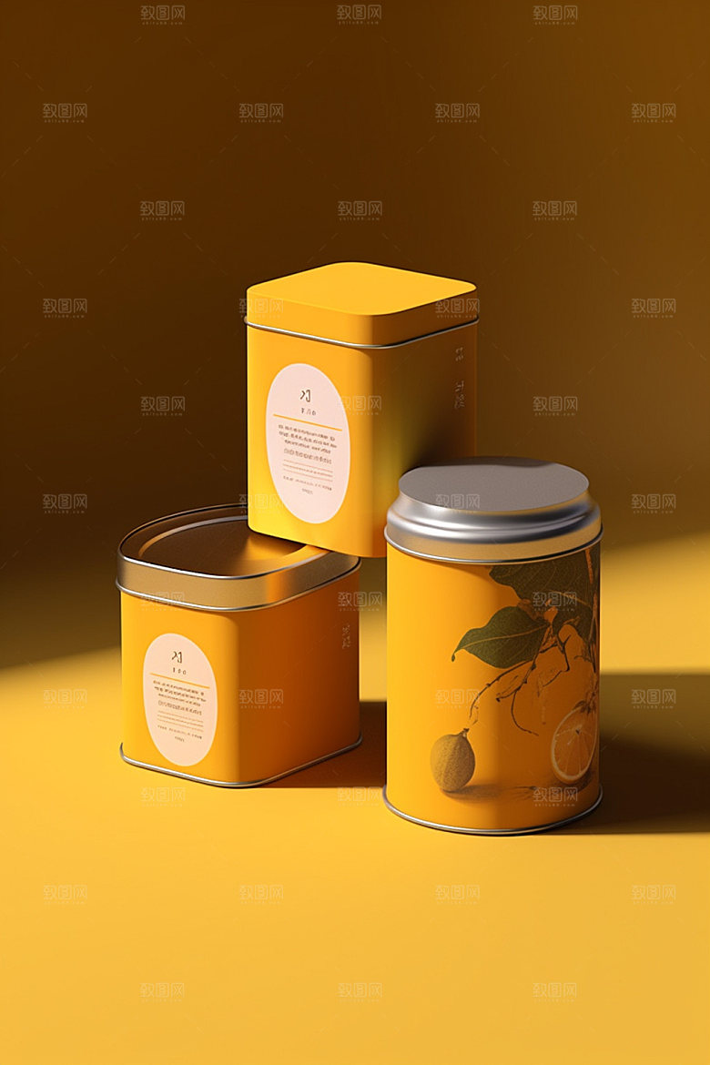 茶叶包装中式茶叶罐模型