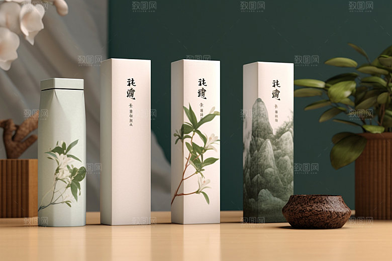 茶叶包装中国风中式模型