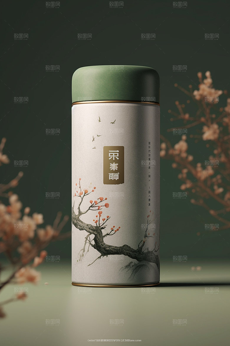 茶叶包装茶叶罐中国风模型