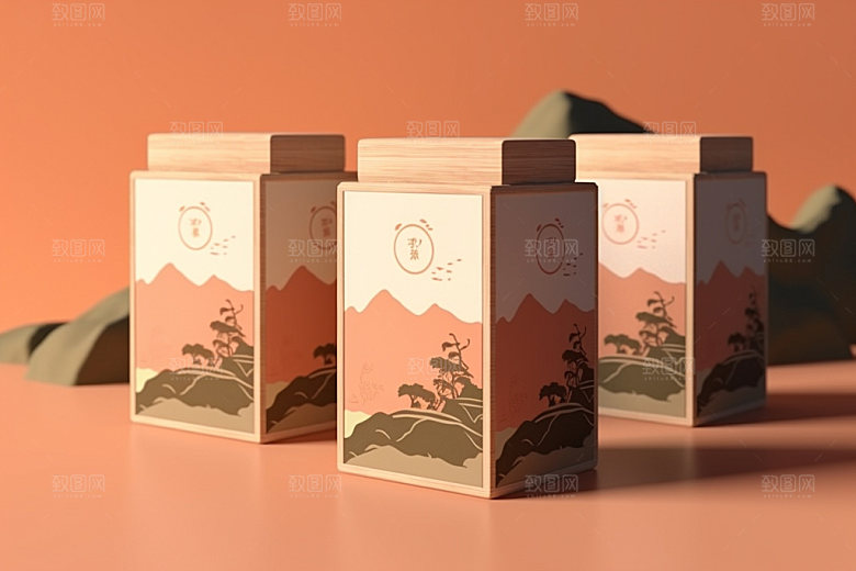 茶叶包装3D中国风模型