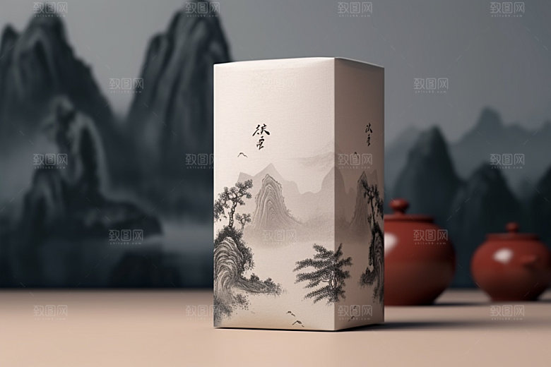 茶叶包装中式立体模型