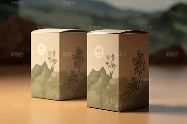 茶叶包装中式传统模型