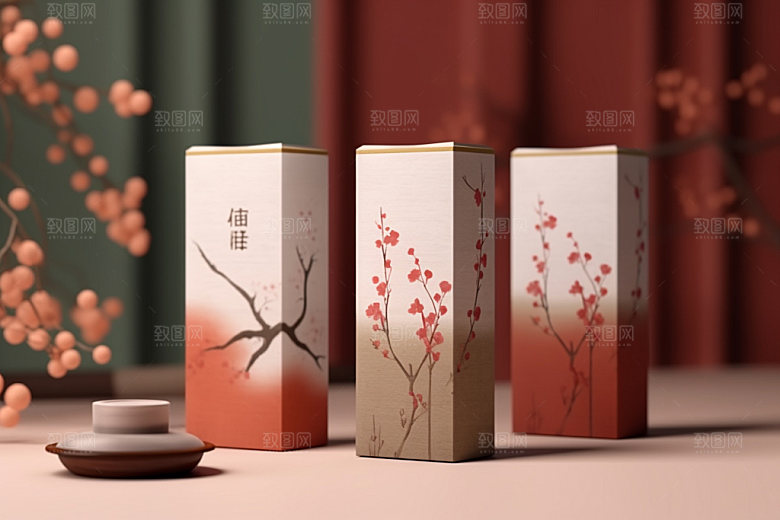 茶叶包装传统中式模型