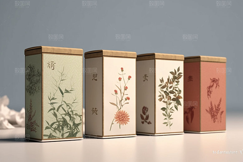 茶叶包装传统茶叶罐模型
