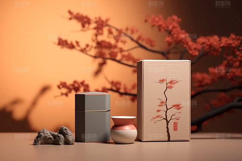 茶叶包装立体茶叶罐模型