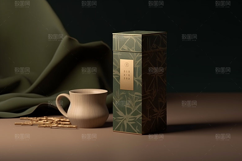 茶叶包装中国风立体模型