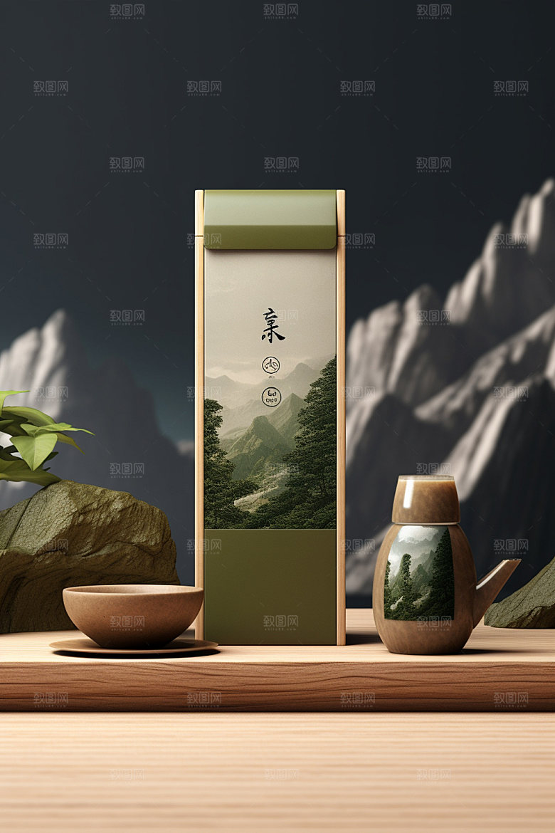 茶叶包装3D中式模型