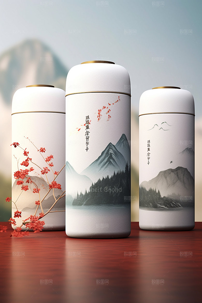 茶叶包装中国风茶叶罐模型