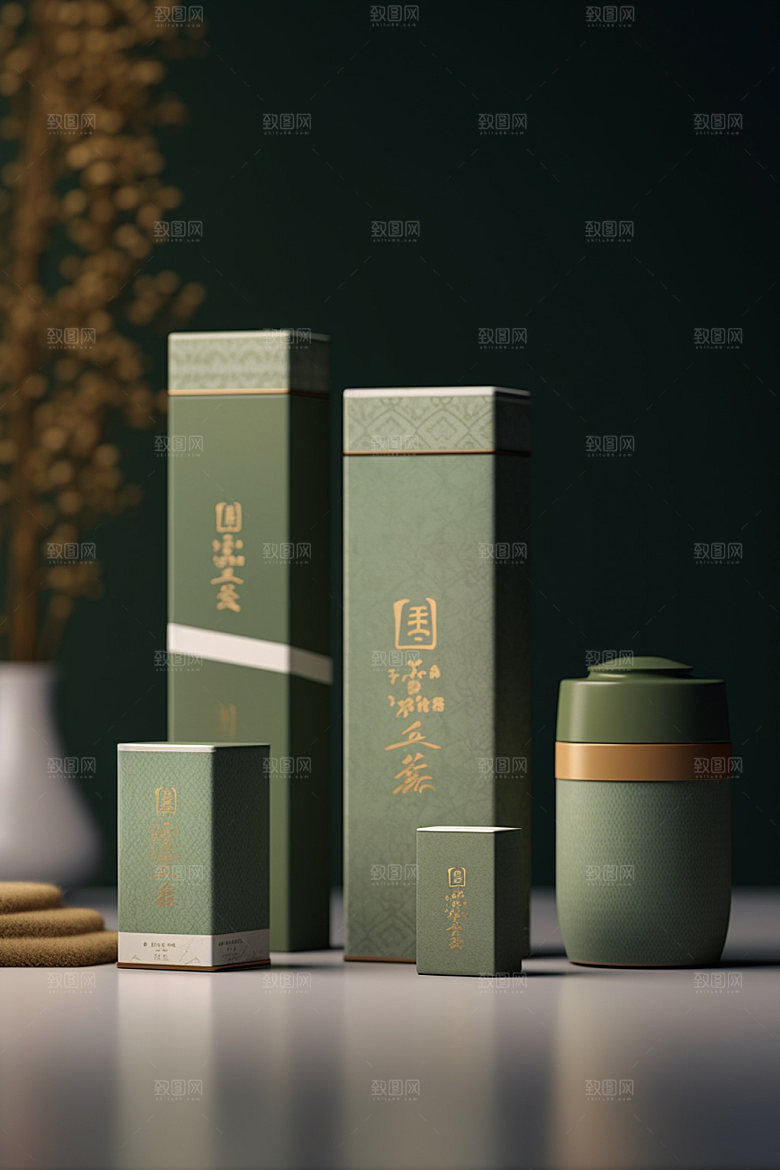 茶叶包装立体中国风模型