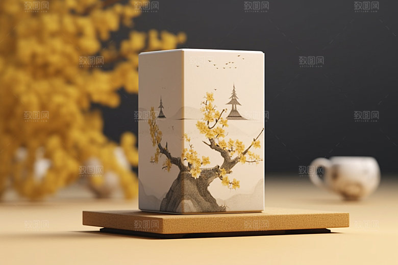 茶叶包装立体中国风模型
