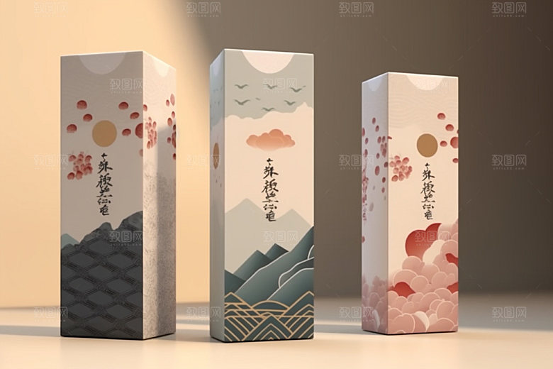 茶叶包装立体中国风模型