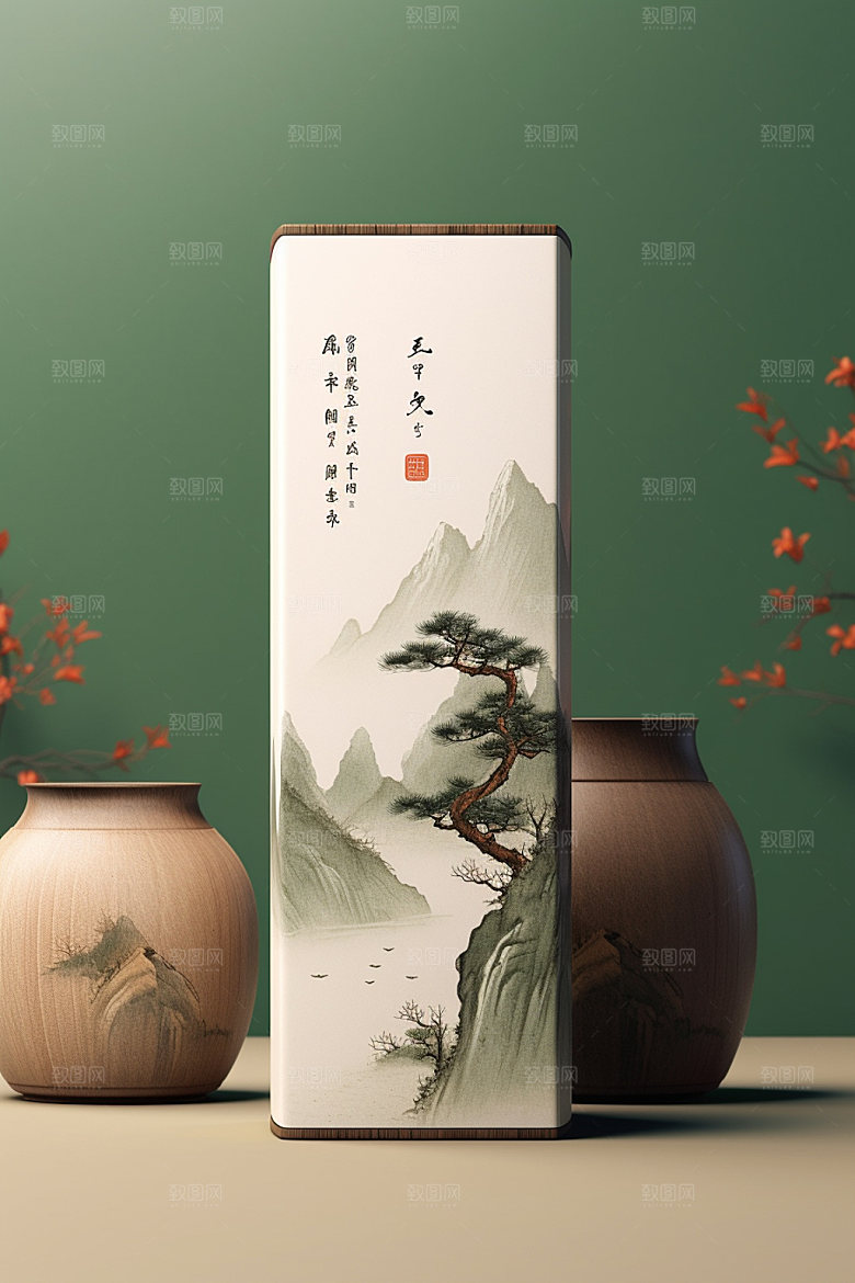 茶叶包装茶叶罐中国风模型