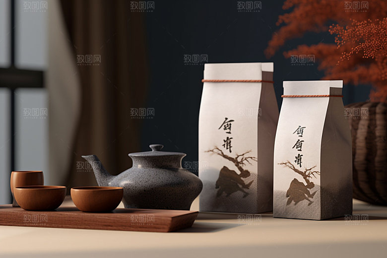 茶叶包装立体中国风模型