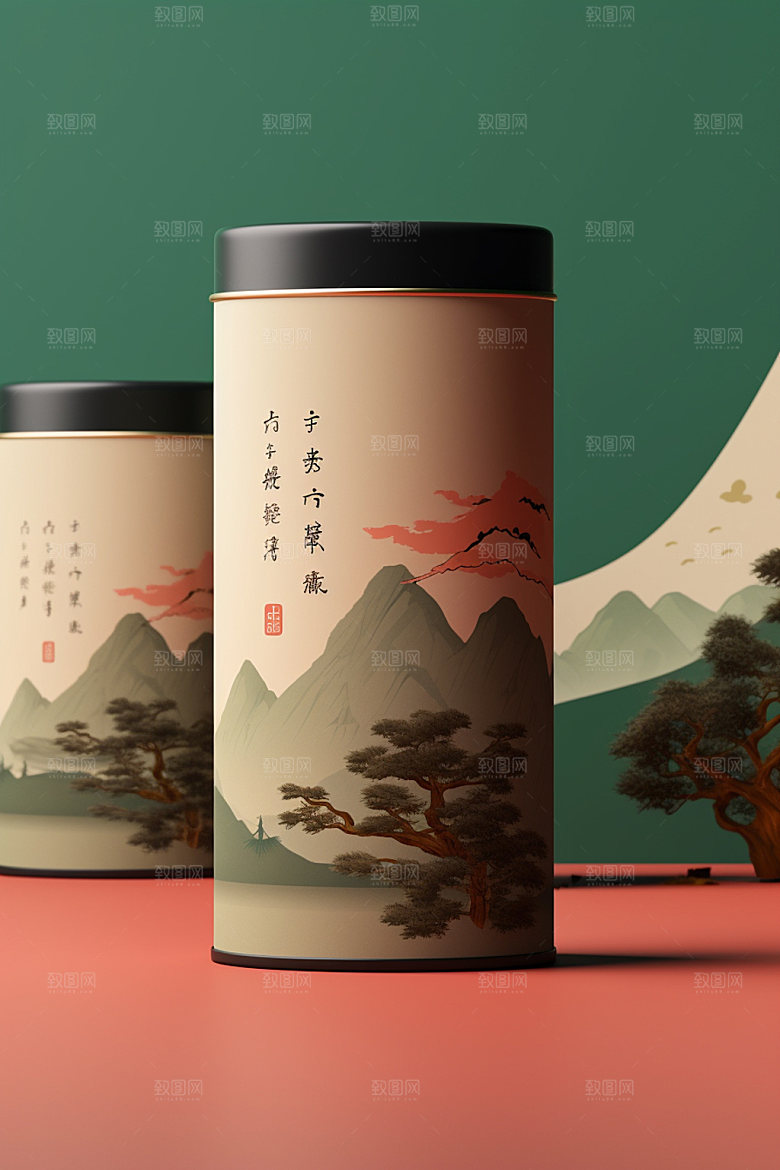 茶叶包装中式中国风模型