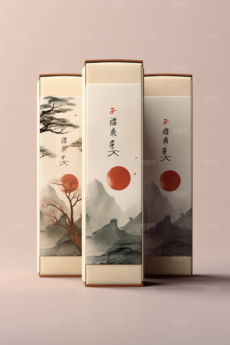 茶叶包装包装设计中式模型