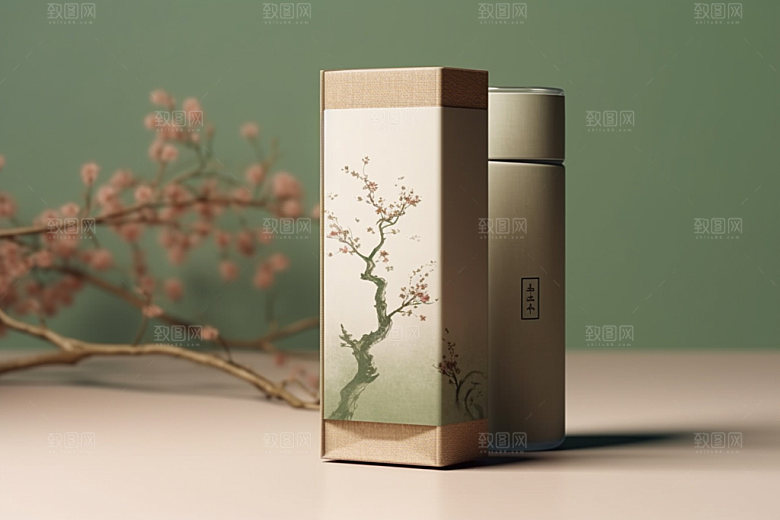 茶叶包装茶叶罐中式模型