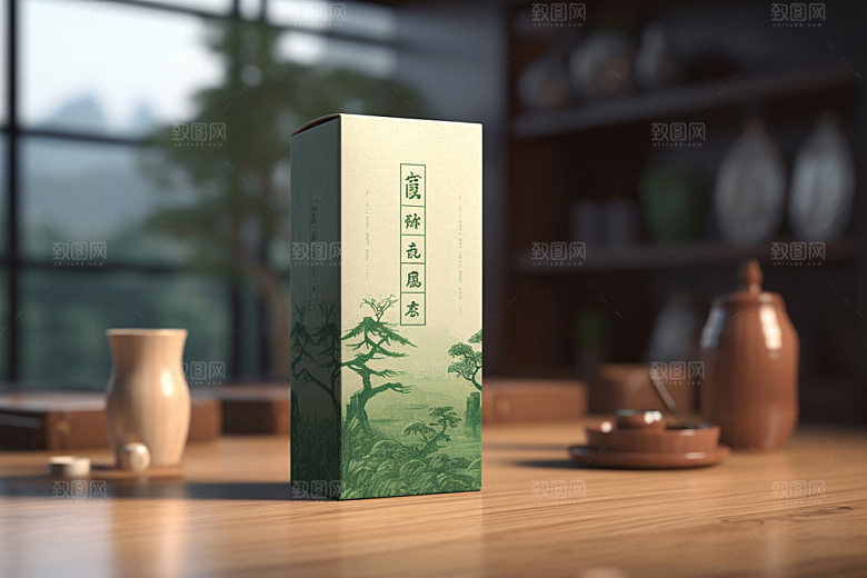 茶叶包装包装设计中式模型