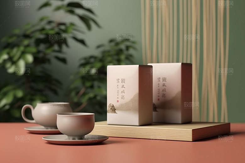 茶叶包装茶叶罐中式模型
