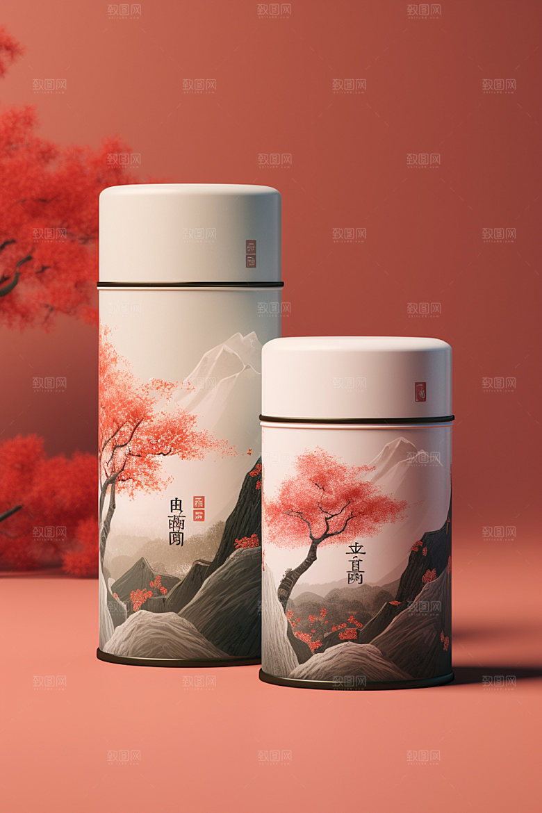 茶叶包装中式立体模型