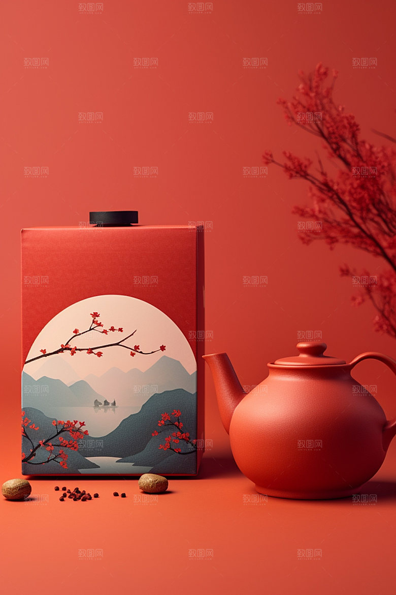 茶叶包装中式中国风模型