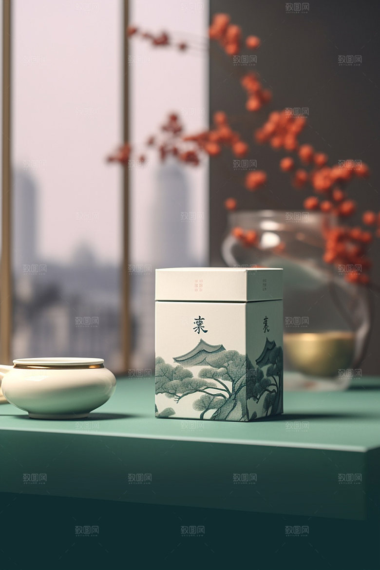 茶叶包装3D中式模型