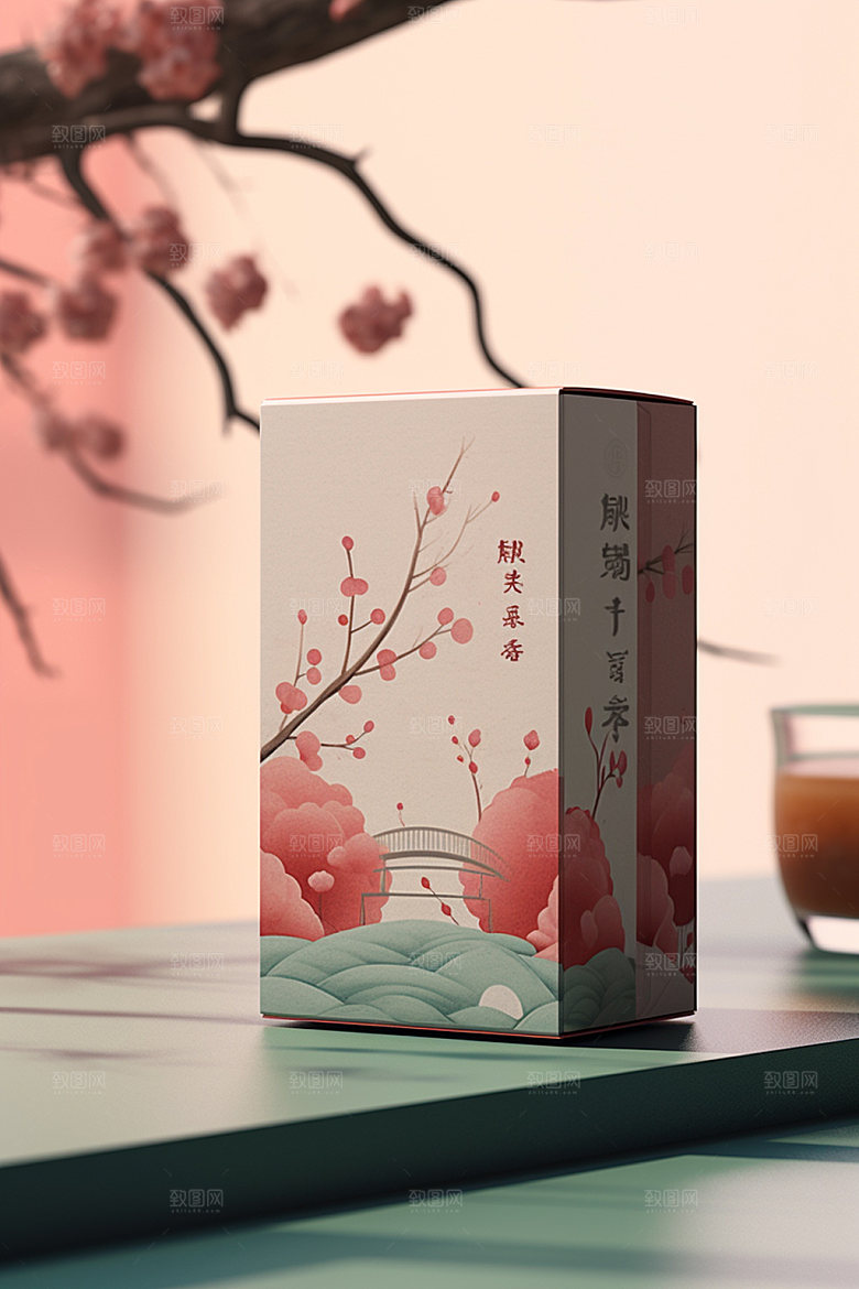 茶叶包装茶叶罐中式模型