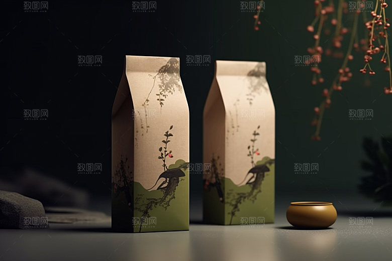 茶叶包装中式茶叶罐模型