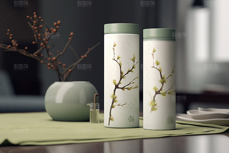 茶叶包装中国风茶叶罐模型