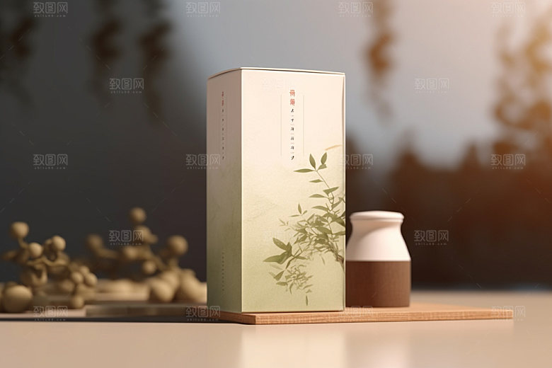 茶叶包装中式茶叶罐模型