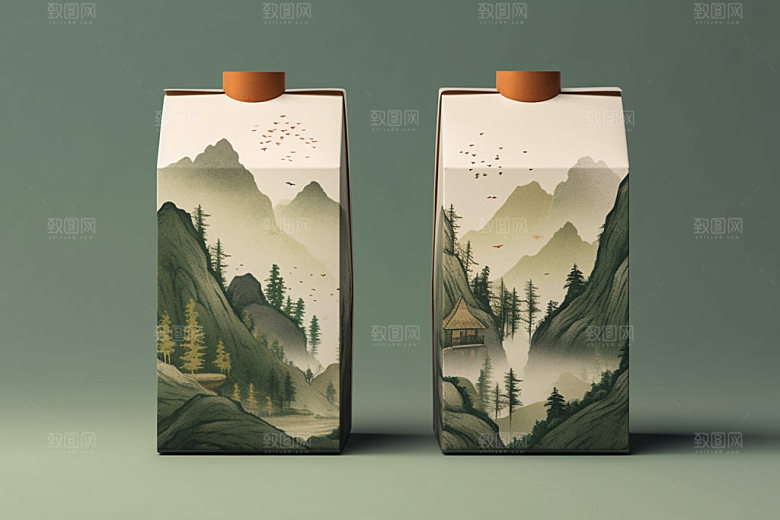 茶叶包装传统中国风模型