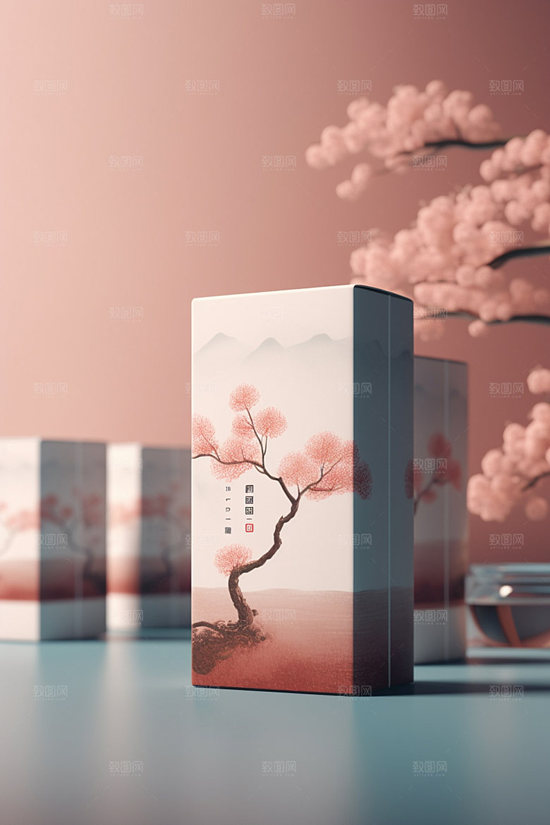 茶叶包装立体中国风模型