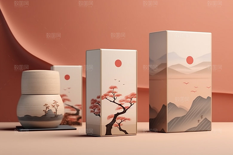 茶叶包装立体茶叶罐模型