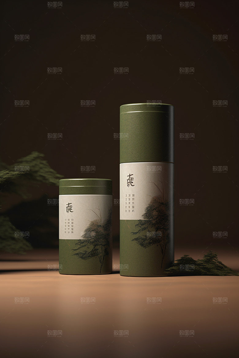 茶叶包装中国风茶叶罐模型