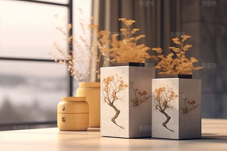 茶叶包装传统中式模型