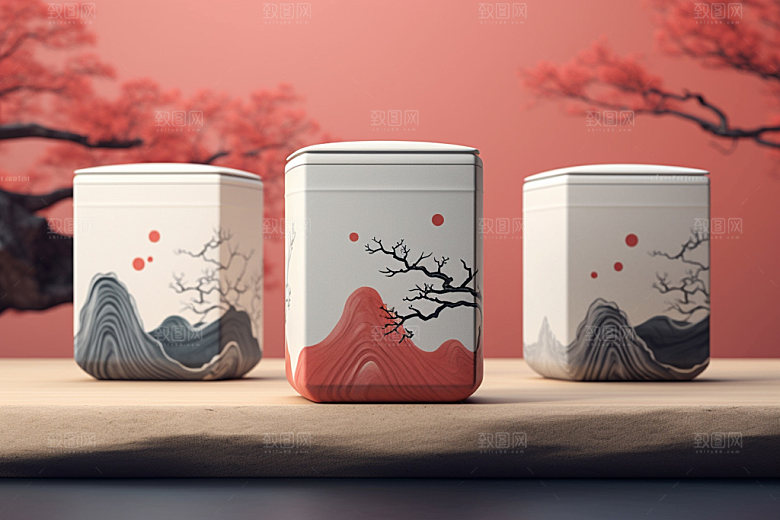 茶叶包装包装设计茶叶罐模型