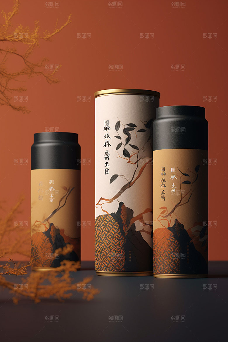 茶叶包装包装设计中式模型