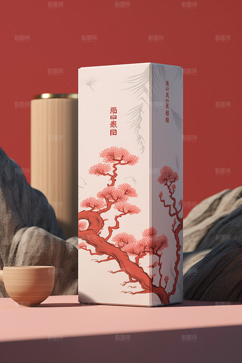 茶叶包装中式立体模型
