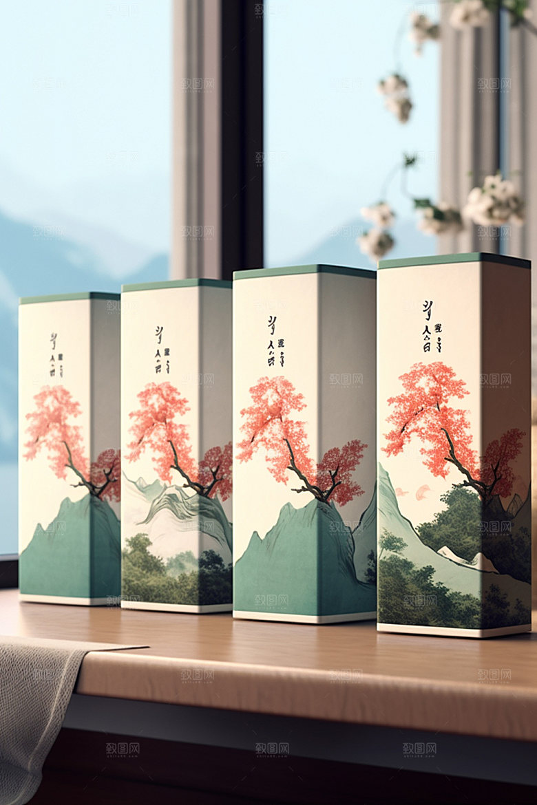 茶叶包装3D中国风模型