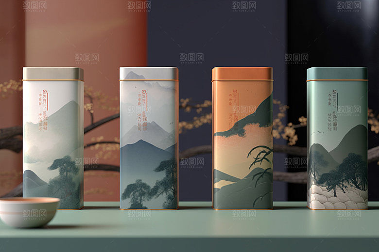 茶叶包装立体中式模型