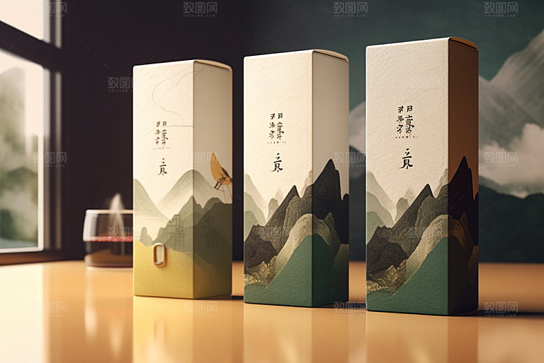 茶叶包装传统中式模型