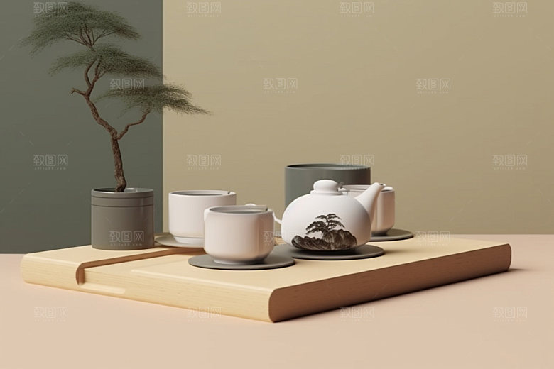 茶叶包装中国风中式模型