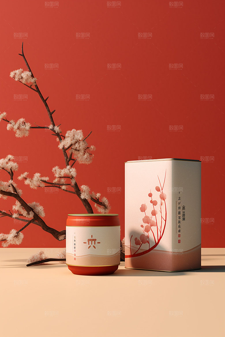 茶叶包装包装设计中式模型