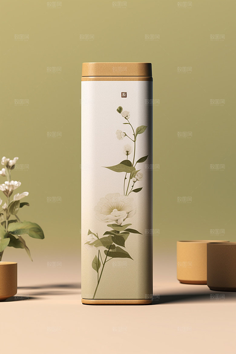 茶叶包装茶叶罐中式模型