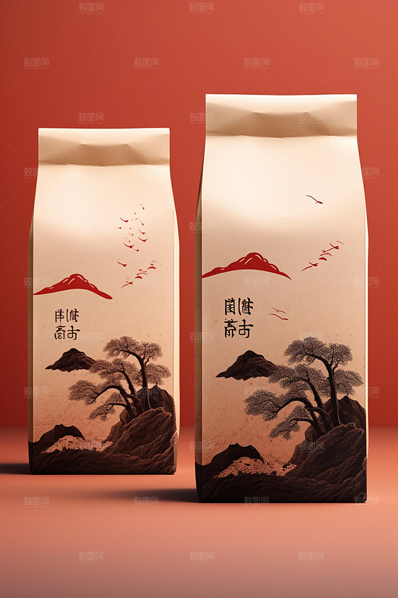 茶叶包装传统中式模型