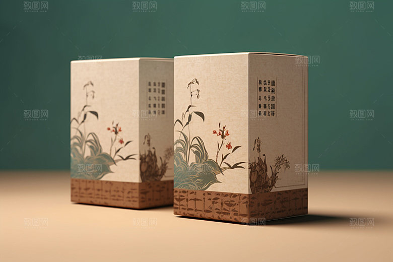 茶叶包装茶叶罐中国风模型