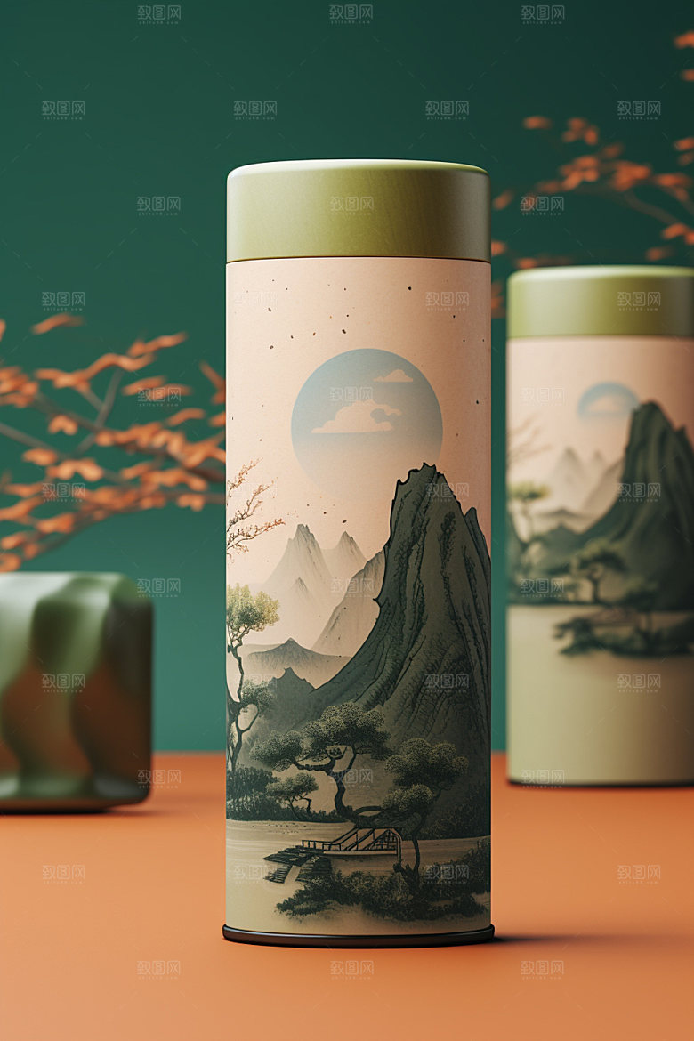 茶叶包装中式3D模型