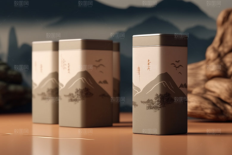 茶叶包装中式中国风模型